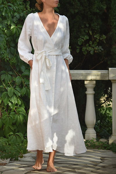 Our Anais Linen Provence Dress in White – Luxe Provence