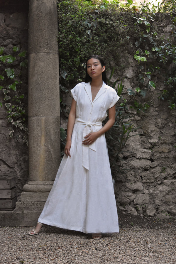 White midi jumpsuit hotsell